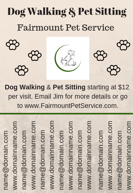 Dog walking hot sale flyers