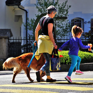 Dog walking is a great health benefit because you get exercise too